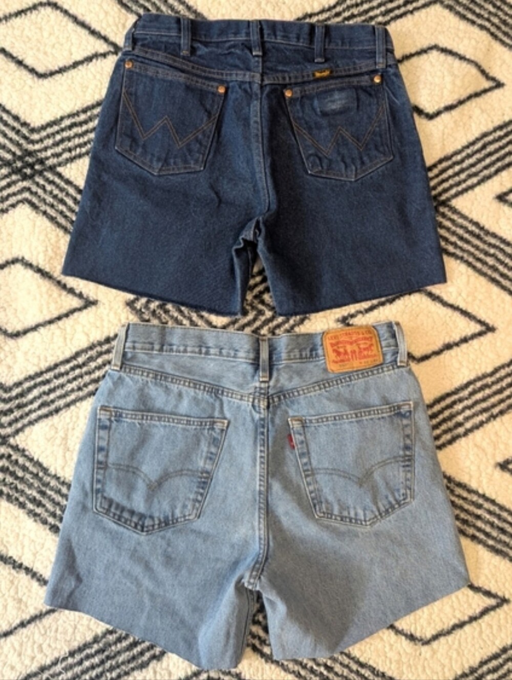 Levi's & Wrangler Cutoff Shorts Distressed Denim Bundle Set Two Piece